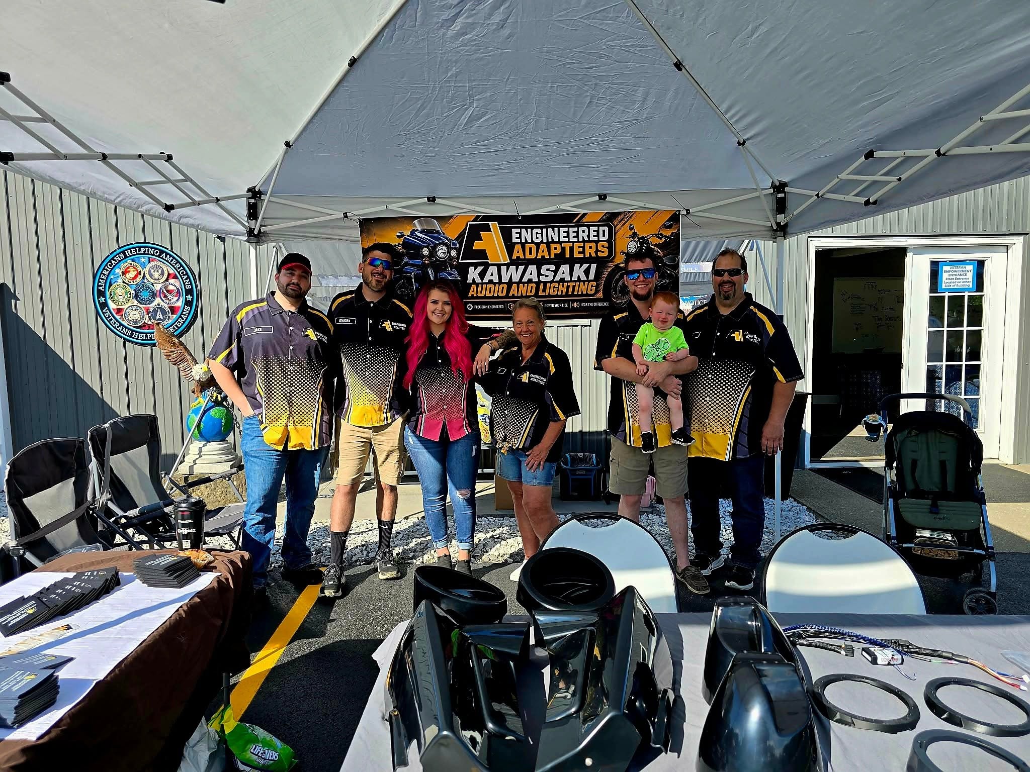 The Engineered Adapters team at a Kawasaki audio and lighting event